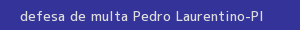 defesa/recurso de multa pedro laurentino