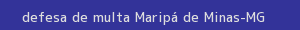 defesa/recurso de multa maripá de minas