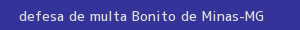defesa/recurso de multa bonito de minas